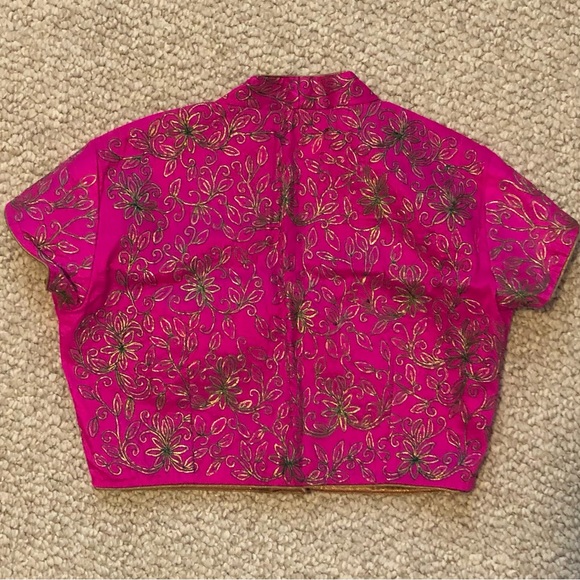 NWOT Yellow/Orange and Pink Chiffon Sari - Picture 10 of 12